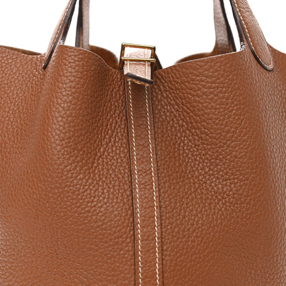 Hermes Taurillon Clemence Picotin 22 MM Gold 8 of 12