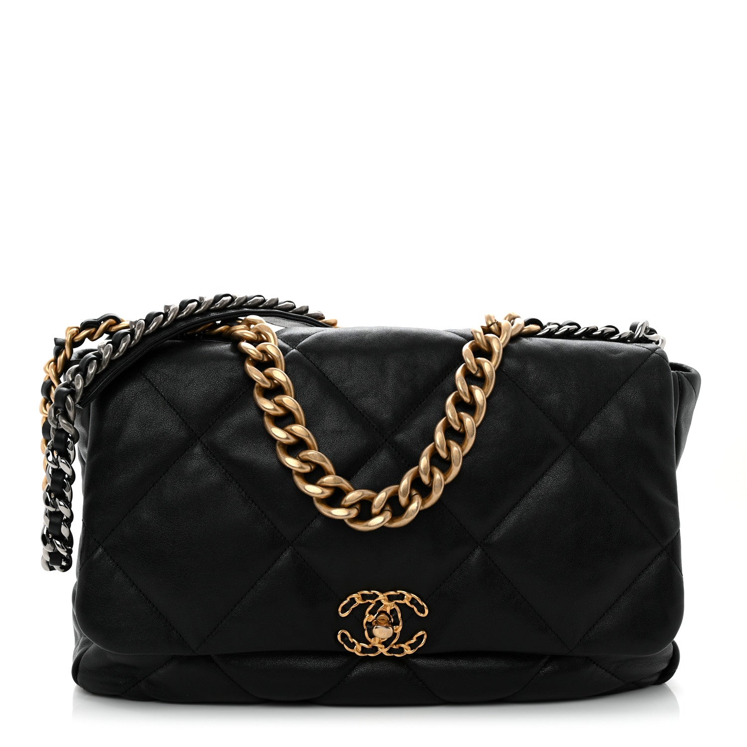 Chanel Lambskin Quilted Maxi Chanel 19 Flap Black 1 of 11