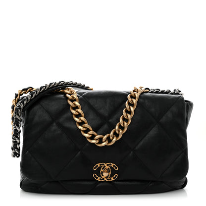 Chanel Lambskin Quilted Maxi Chanel 19 Flap Black 1 of 11