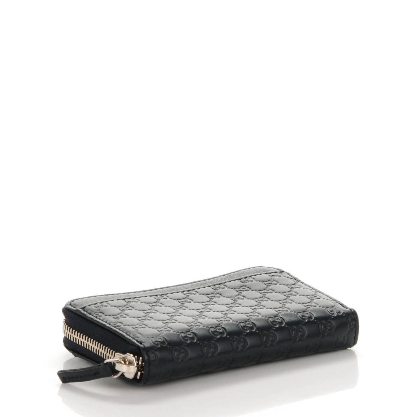 Microguccissima Zip Around Key Ring Coin Case Blue