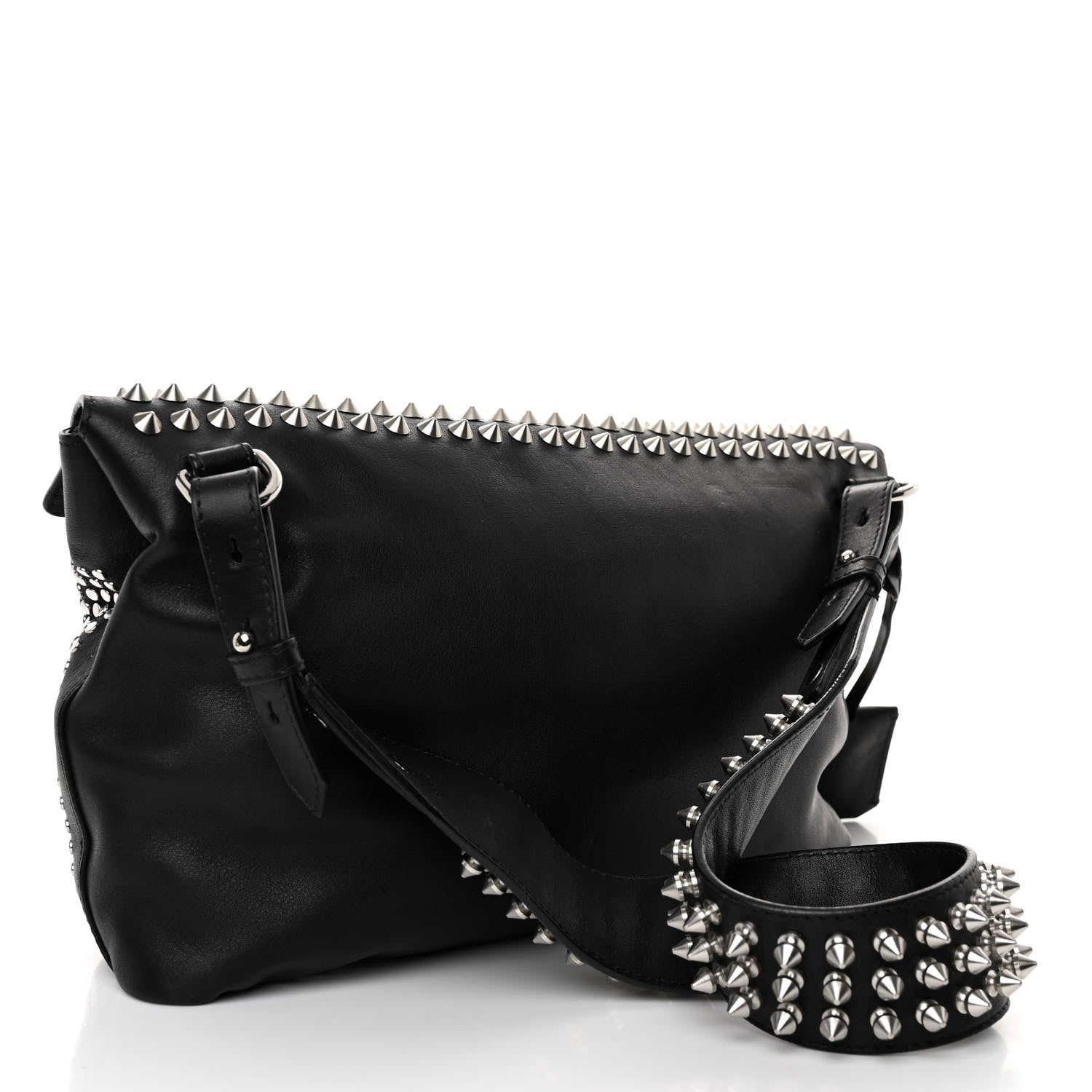 Burberry Calfskin Studded Dalston Shoulder Bag Black 3 of 9