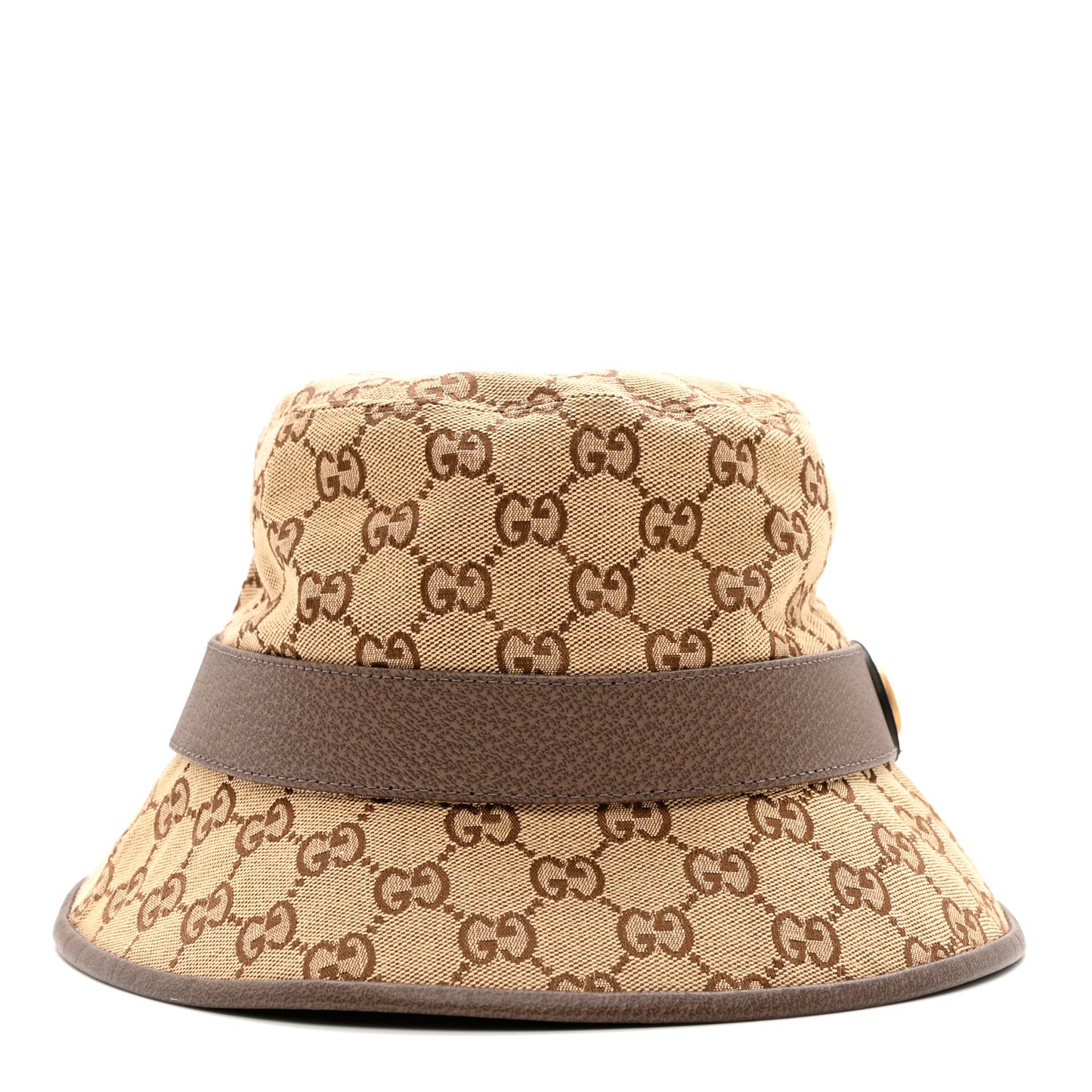 Monogram Textured Dollar Calfskin GG Jago Bucket Hat M Cacao Beige
