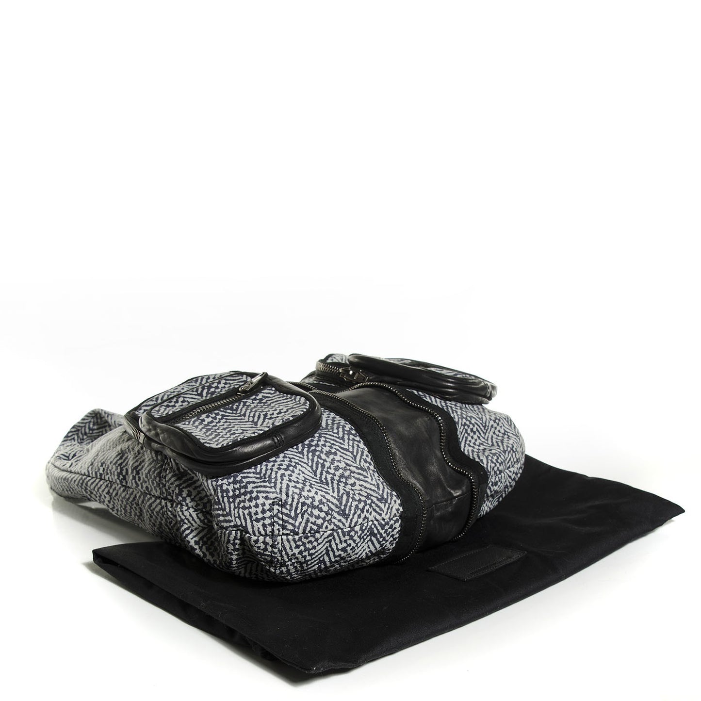 Washed Lambskin Donna Hobo Black White