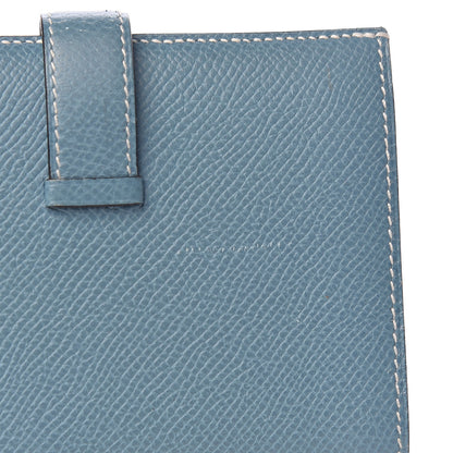 Hermes Epsom Bearn Compact Wallet Blue Jean 8 of 9