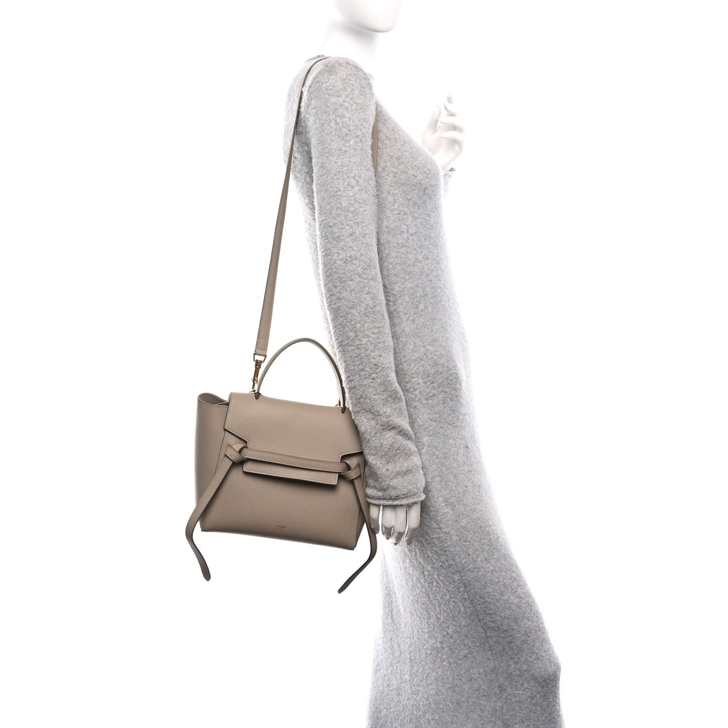 Grained Calfskin Micro Belt Bag Light Taupe