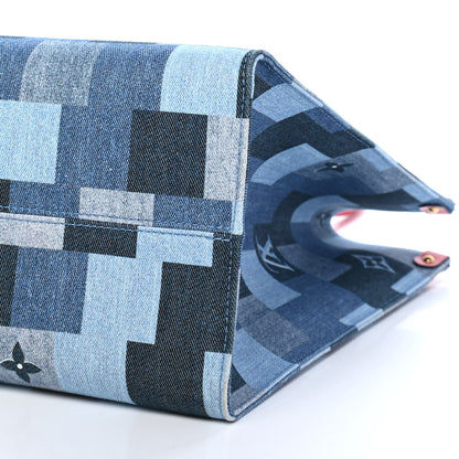 Louis Vuitton Denim Damier Monogram Onthego Blue Rouge 9 of 9