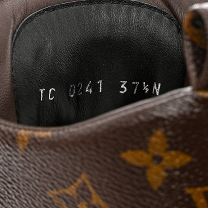 Louis Vuitton Calfskin Monogram Territory Flat Ranger Boots 37.5 Black 6 of 9