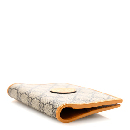 Gucci GG Supreme Monogram Textured Calfskin Retro Interlocking G Passport Case Beige Yellow 4 of 8