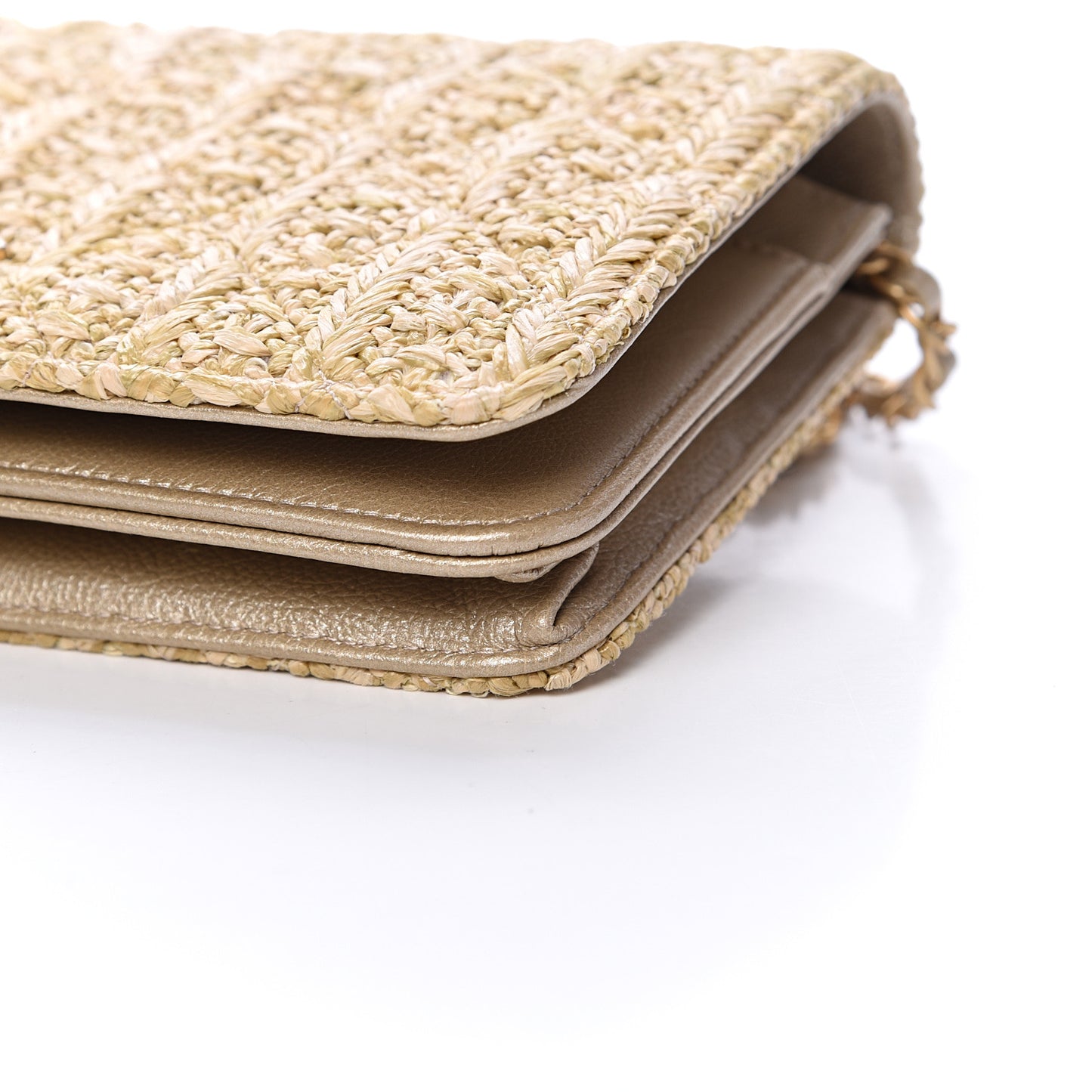 Woven Straw Braided Ancient Greek Wallet On Chain WOC Beige