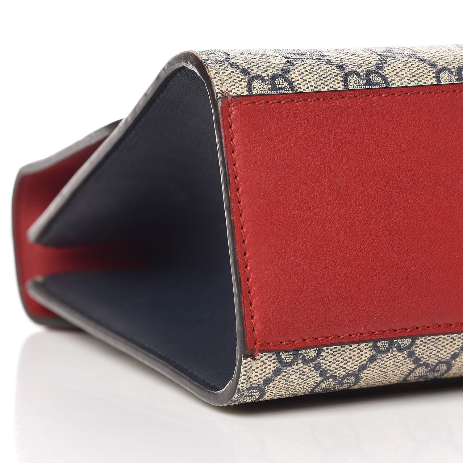 Gucci GG Supreme Monogram Moon Calfskin Medium Padlock Shoulder Bag Beige Blue Hibiscus Red Mystic White 9 of 13