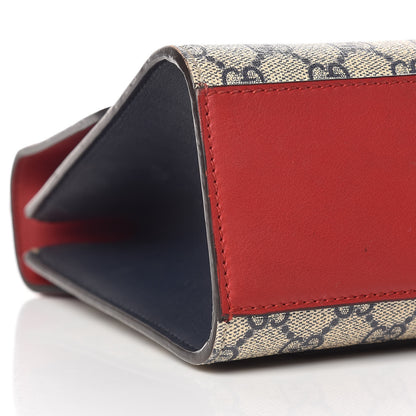 Gucci GG Supreme Monogram Moon Calfskin Medium Padlock Shoulder Bag Beige Blue Hibiscus Red Mystic White 9 of 13