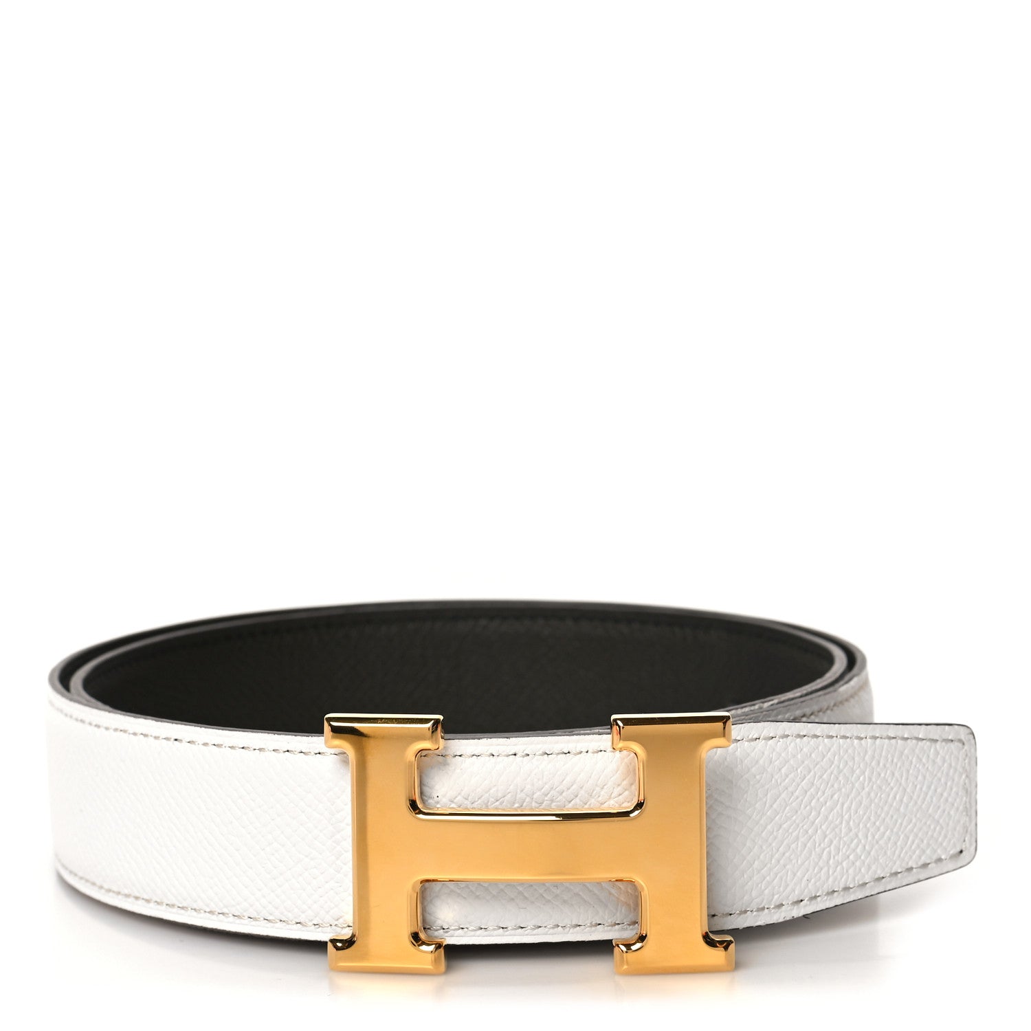 Hermes Epsom Swift 24mm Mini Constance H Belt 80 32 White Chocolate 1 of 6