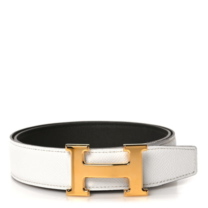 Hermes Epsom Swift 24mm Mini Constance H Belt 80 32 White Chocolate 1 of 6