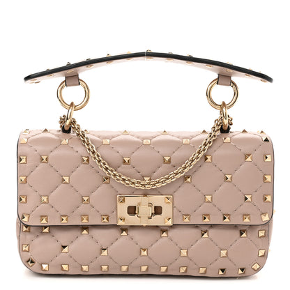 Valentino Garavani Nappa Small Rockstud Spike Shoulder Bag Poudre 1 of 11