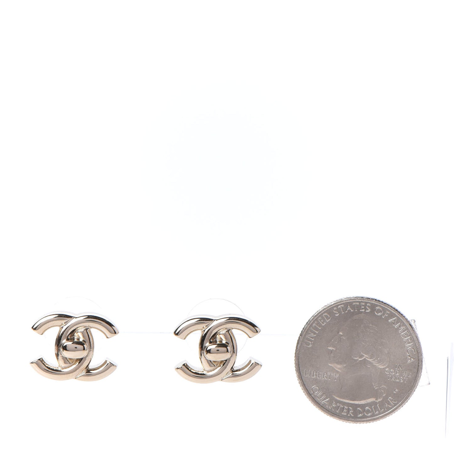 Metal CC Turnlock Earrings Gold
