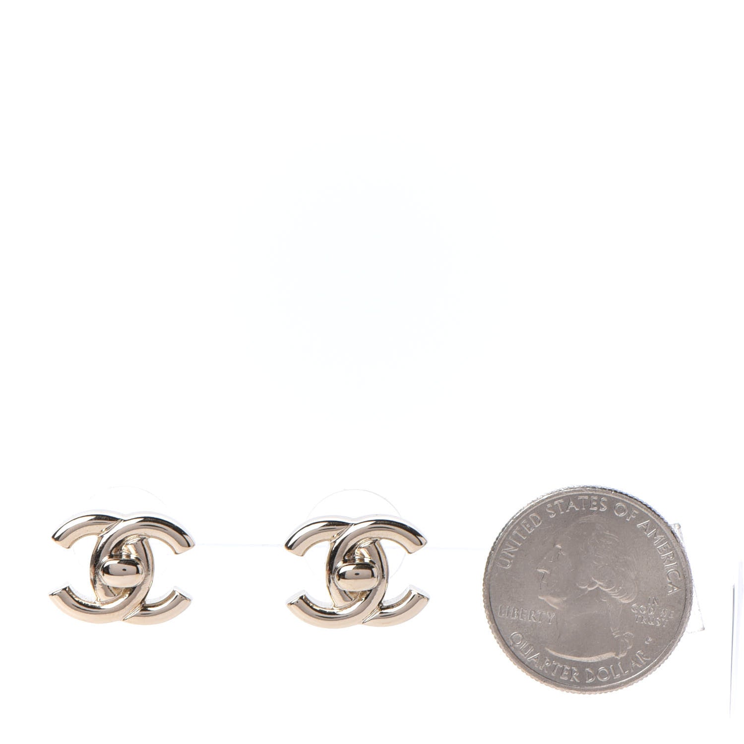 Chanel Metal CC Turnlock Earrings Gold 2 of 5