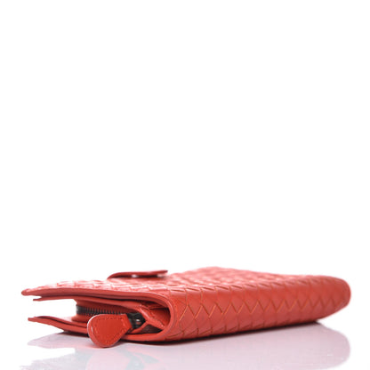 Bottega Veneta Nappa Intrecciato Continental Snap Wallet Corniola 4 of 12