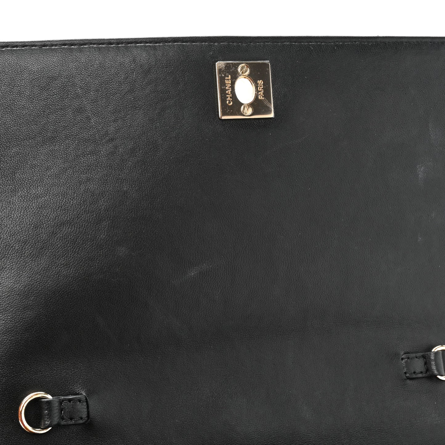 Lambskin Quilted Fantasy Pearl Flap Black