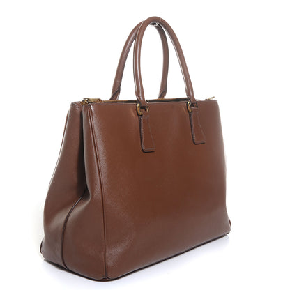 Prada Saffiano Lux Large Double Zip Tote Cocoa 3 of 12