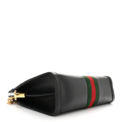 Gucci Calfskin GG Web Small Ophidia Chain Shoulder Bag Black 4 of 11