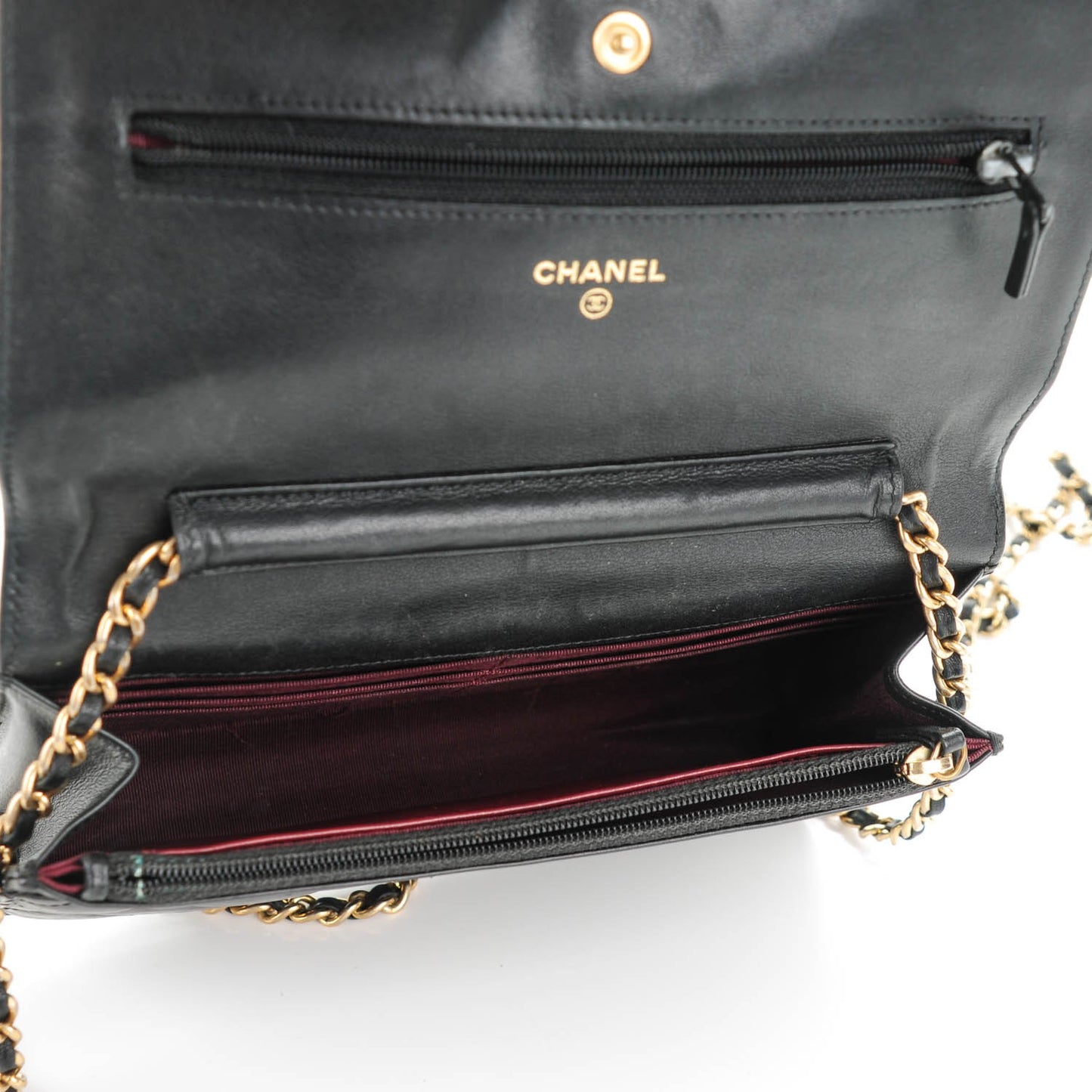 Aged Calfskin Quilted Reissue Wallet On Chain WOC Black