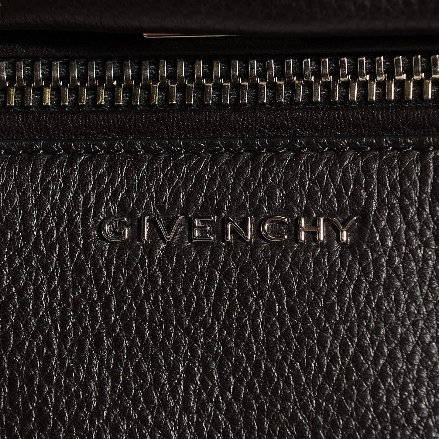 Waxy Grained Calfskin Medium Pandora Pure Flap Bag Black