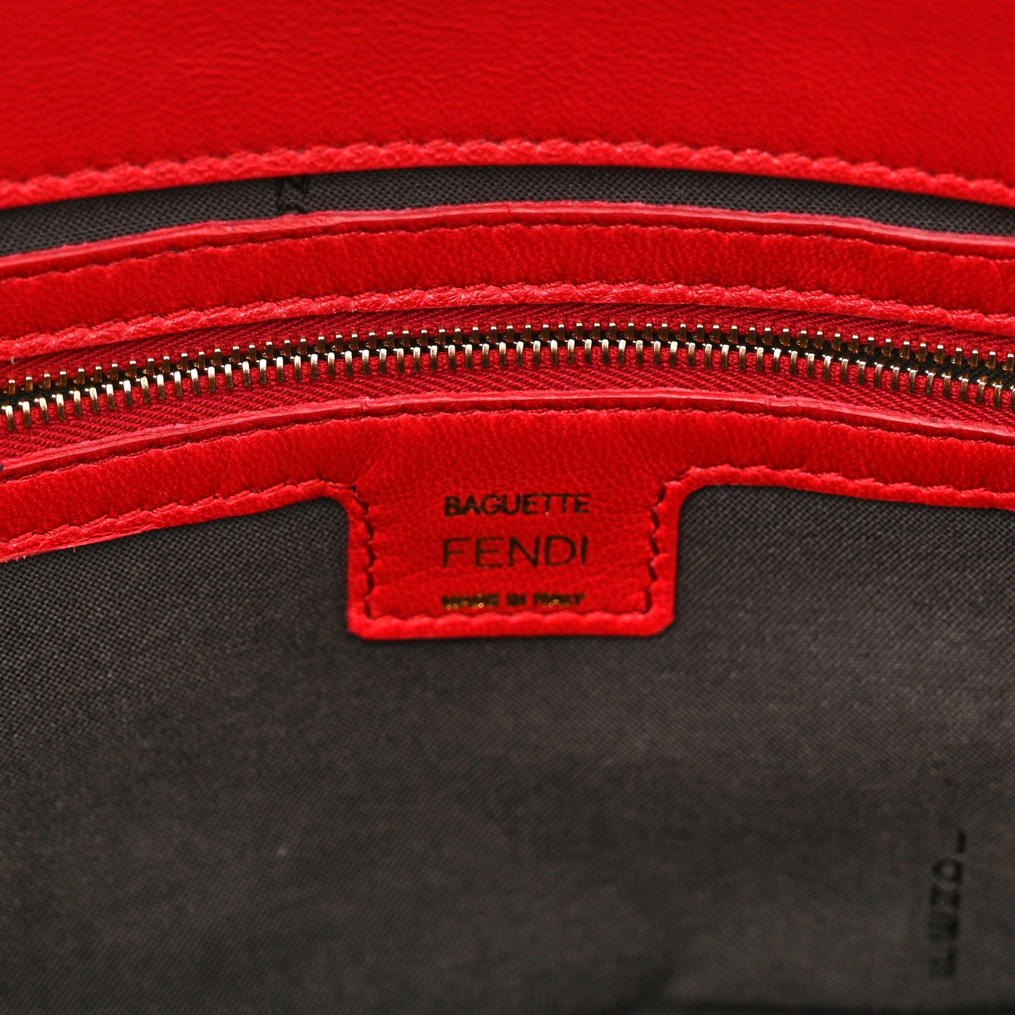 Nappa FF 1974 Embossed Large Baguette Fragola