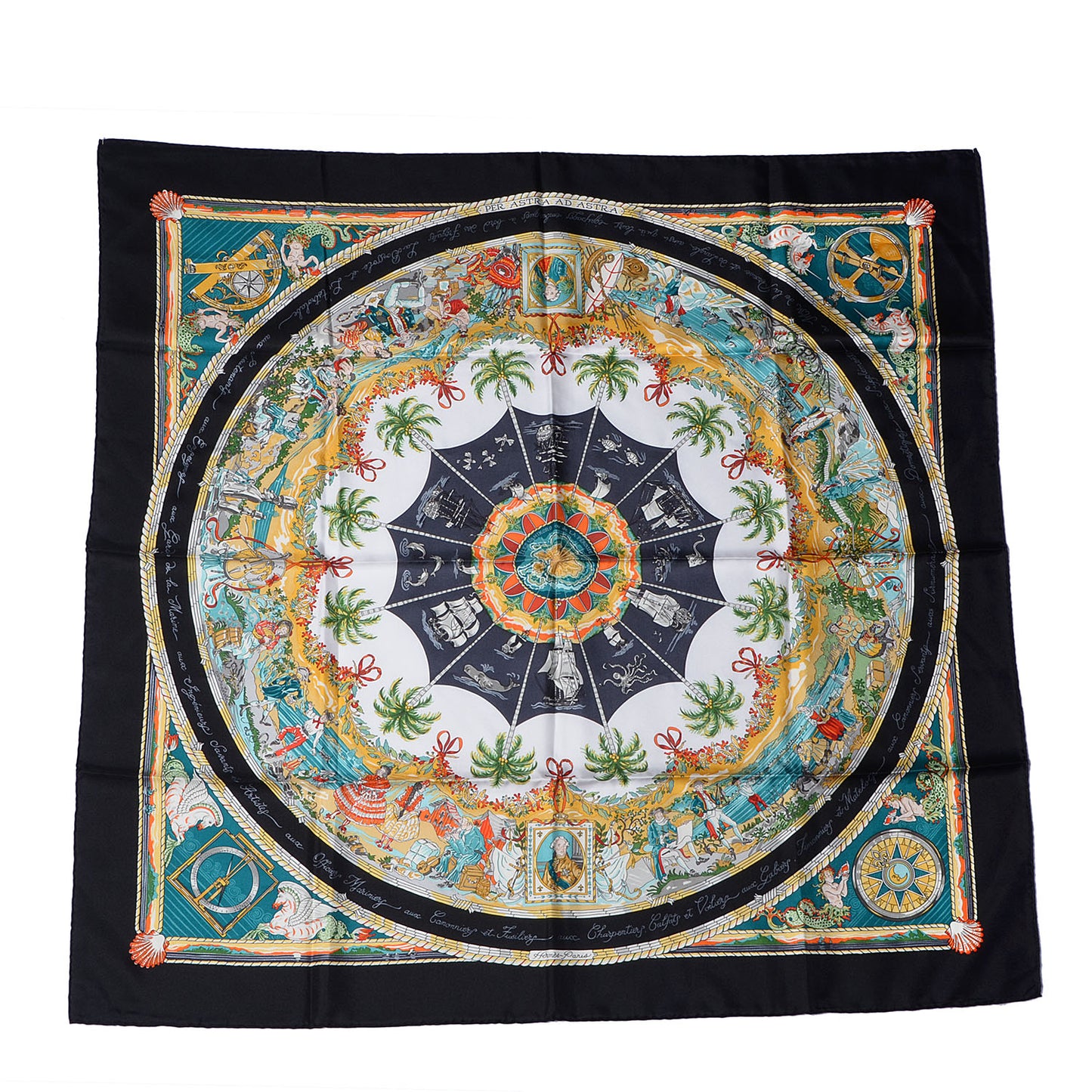 Silk Per Astra ad Astra Scarf 90 Black