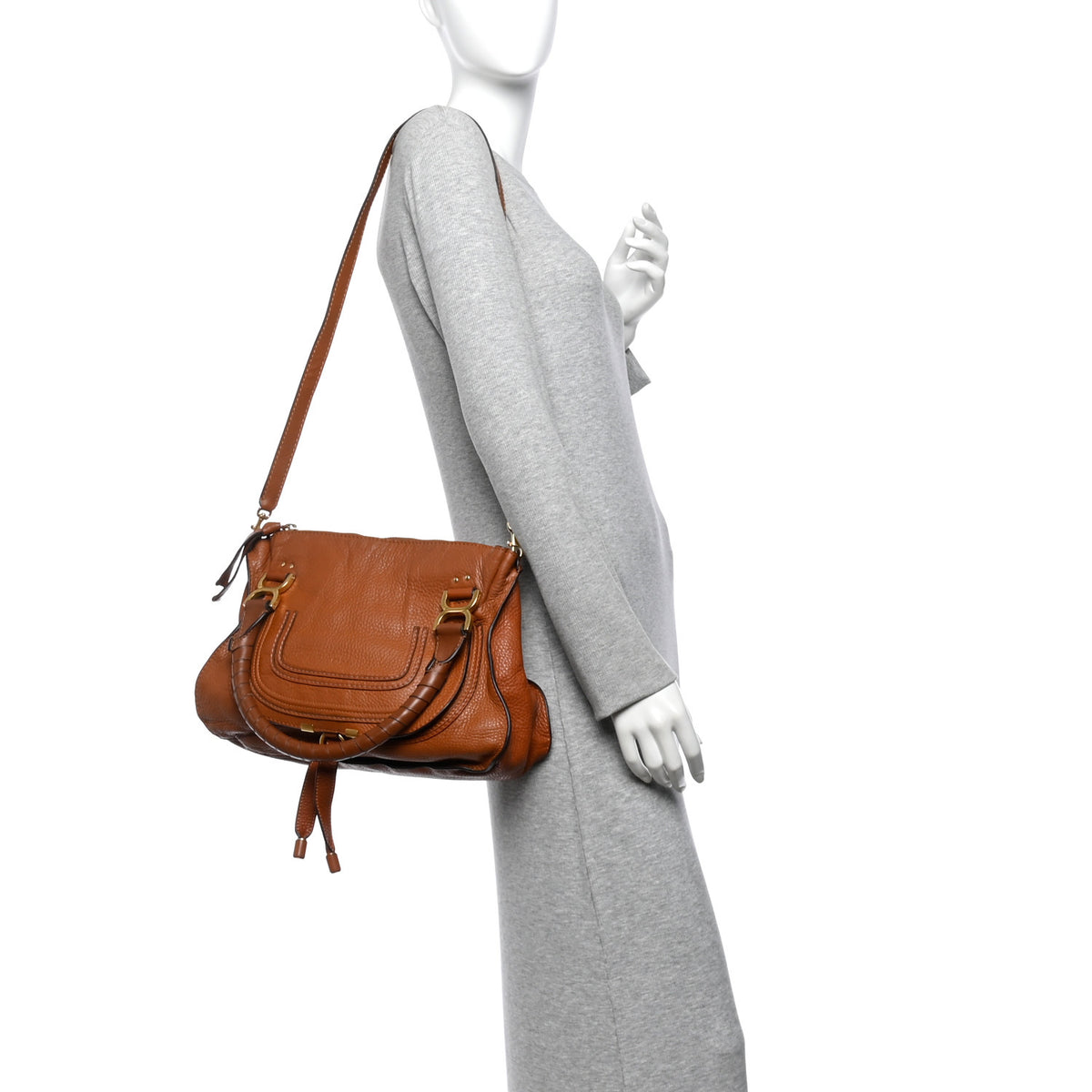 Calfskin Medium Marcie Satchel Tan