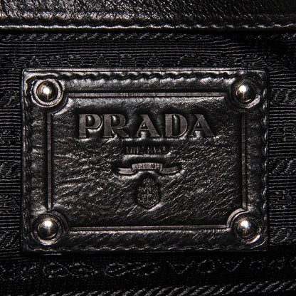 Prada Glace Calf Studded Large Trunk Bag Fumo Black 6 of 11