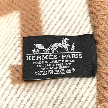 Hermes Wool Cashmere Avalon Blanket Ecru Camel 3 of 4