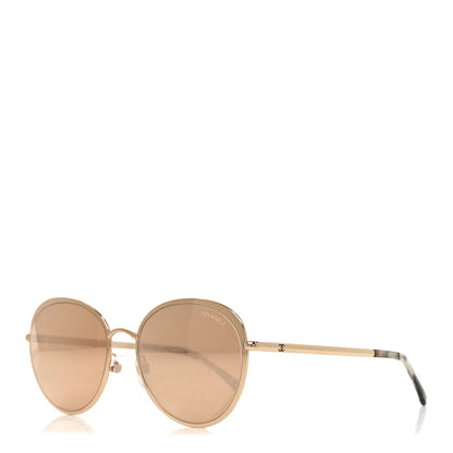 Chanel Round Mirror Sunglasses 4206 Gold 1 of 7