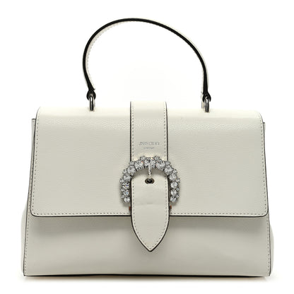 Jimmy Choo Calfskin Crystal Cheri Top Handle Bag Milk 1 of 12