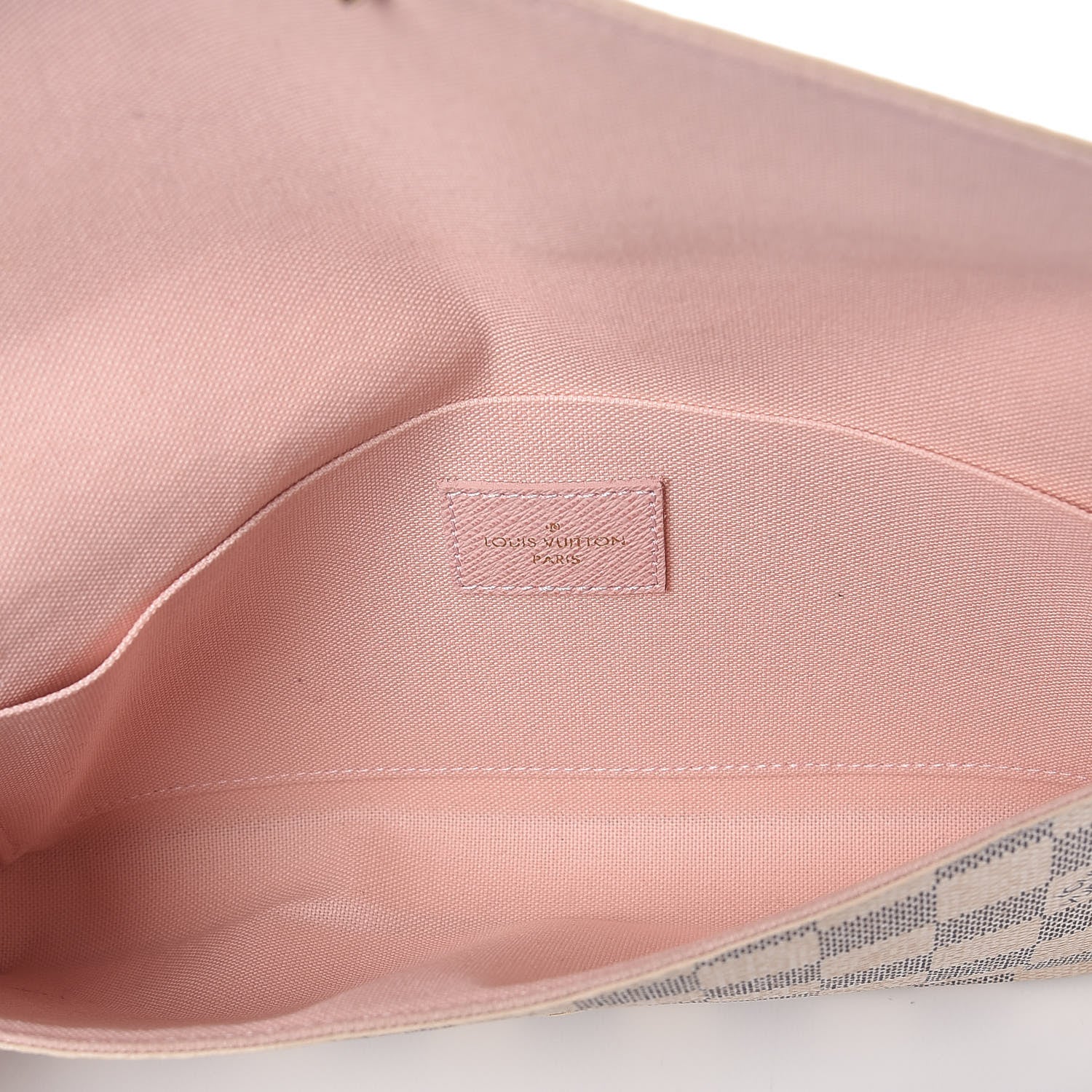 Louis Vuitton Damier Azur Pochette Felicie Chain Wallet Rose Ballerine 8 of 11