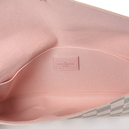 Louis Vuitton Damier Azur Pochette Felicie Chain Wallet Rose Ballerine 8 of 11