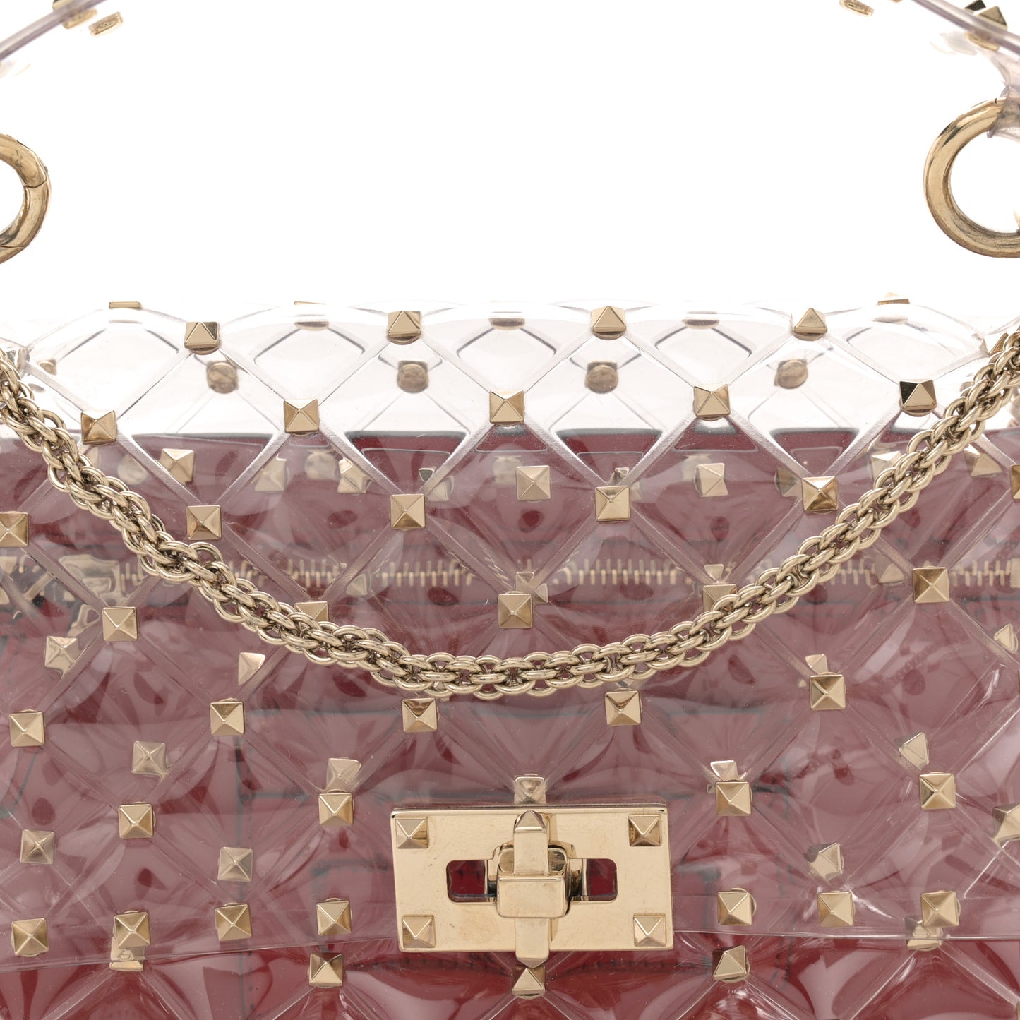 PVC Medium Rockstud Spike Shoulder Bag