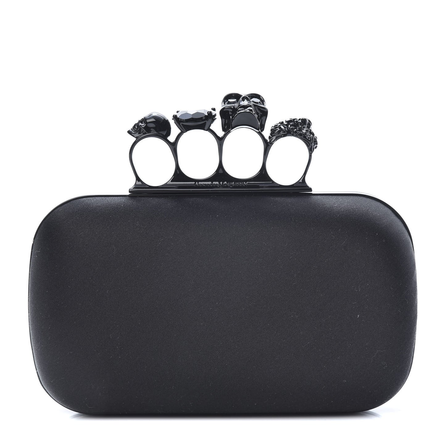 Silk Knucklebox Clutch Black