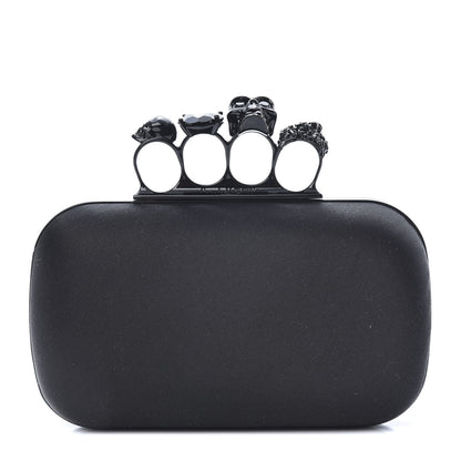 Alexander McQueen Silk Knucklebox Clutch Black 1 of 7