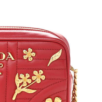Prada Soft Calfskin Floral Diagramme Bag Fuoco 8 of 11