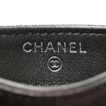 Chanel Metallic Caviar Quilted Filigree Card Holder Dark Silver 6 of 9
