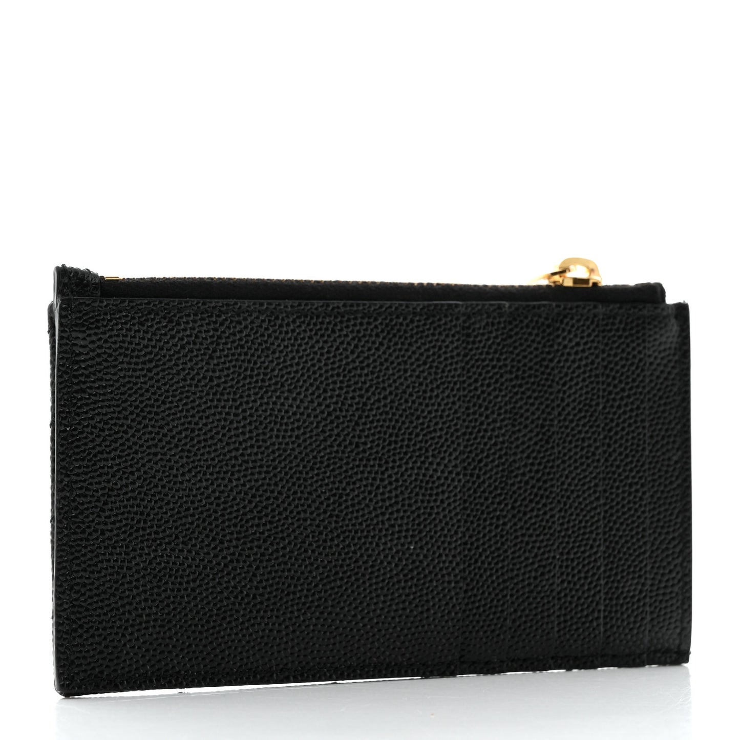 Grain De Poudre Matelasse Chevron Monogram Fragments Zippered Card Case Black