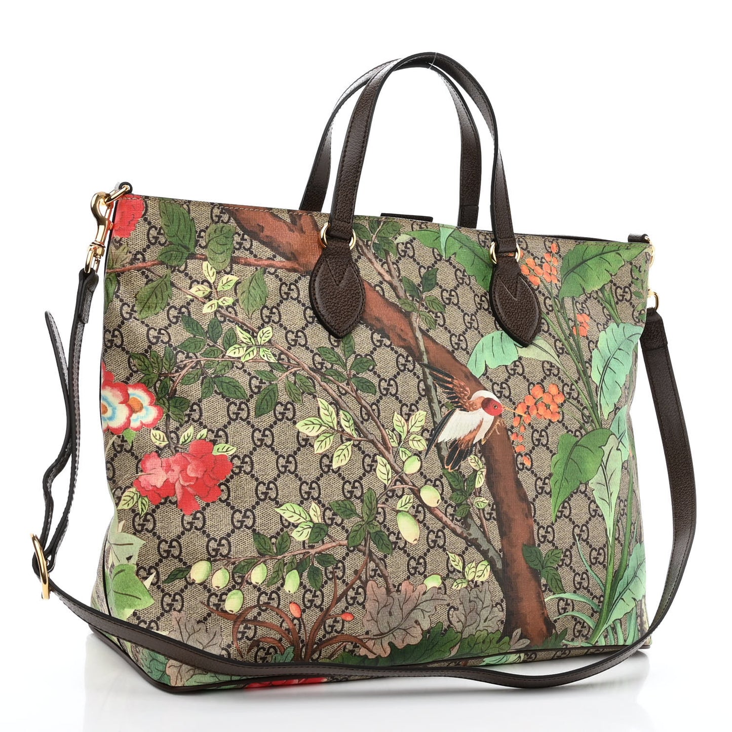 Soft GG Supreme Monogram Tian Medium Crossbody Tote Beige Multicolor New Acero