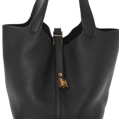 Hermes Taurillon Clemence Picotin Lock 22 MM Black 8 of 10