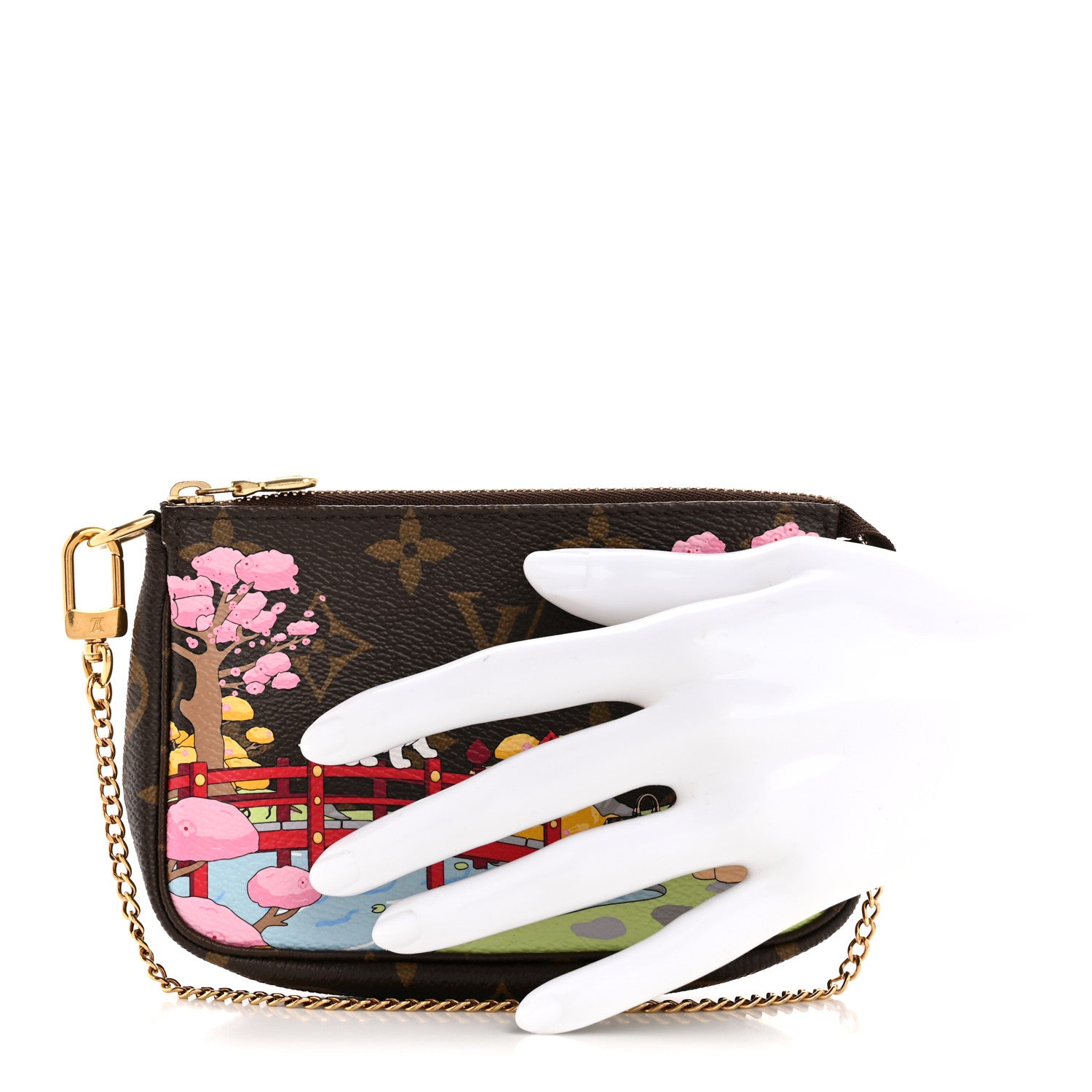 Louis Vuitton Monogram 2021 Christmas Animation Japanese Garden Mini Pochette Accessories Wisteria Pink 2 of 9