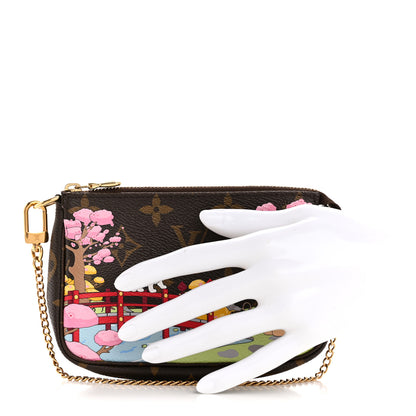 Louis Vuitton Monogram 2021 Christmas Animation Japanese Garden Mini Pochette Accessories Wisteria Pink 2 of 9