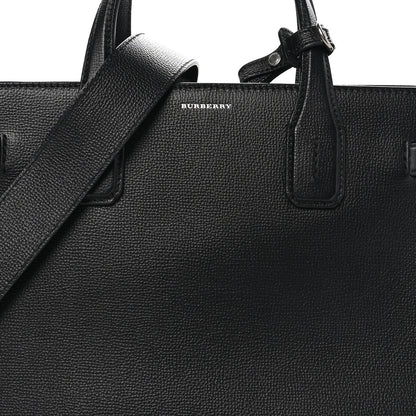 Burberry Derby Calfskin Vintage Check Medium Banner Tote Black 9 of 11