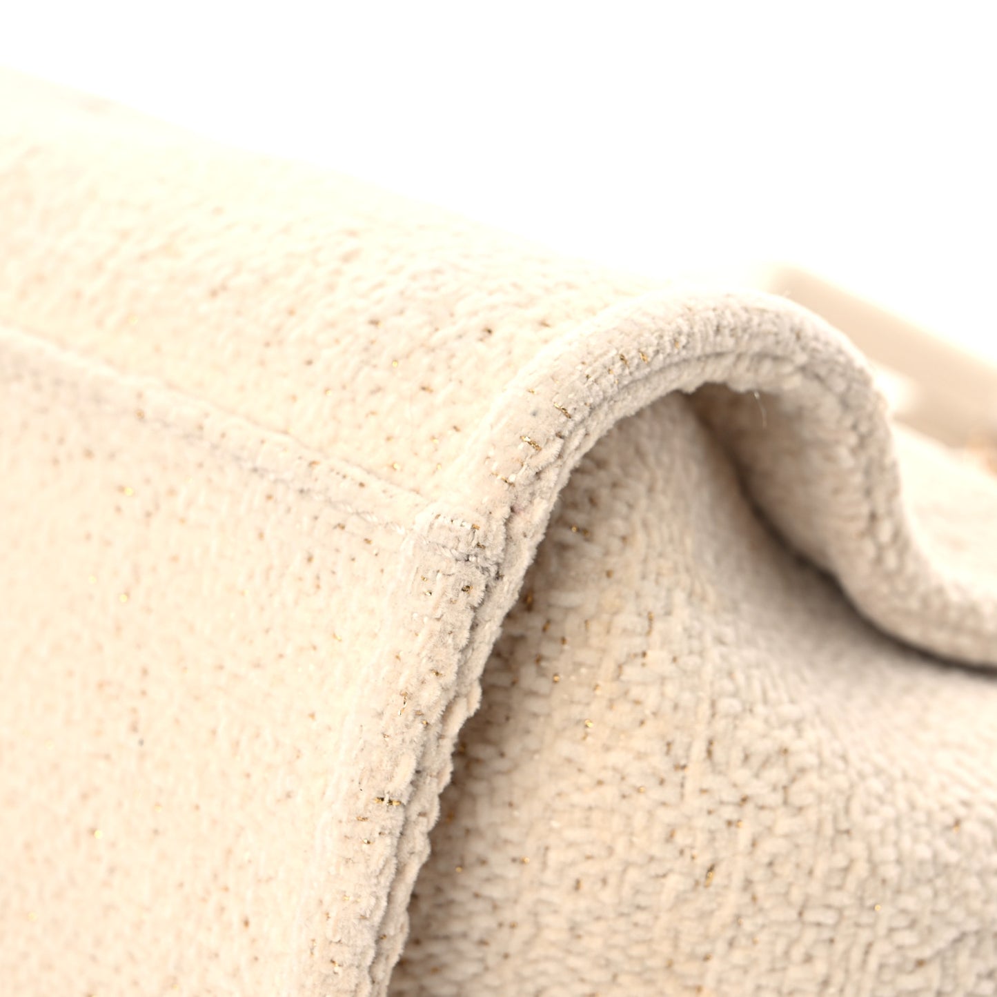 Lurex Boucle Medium Deauville Tote White