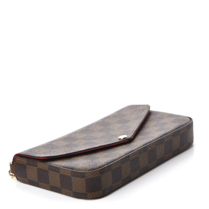 Louis Vuitton Damier Ebene Pochette Felicie Chain Wallet 4 of 12