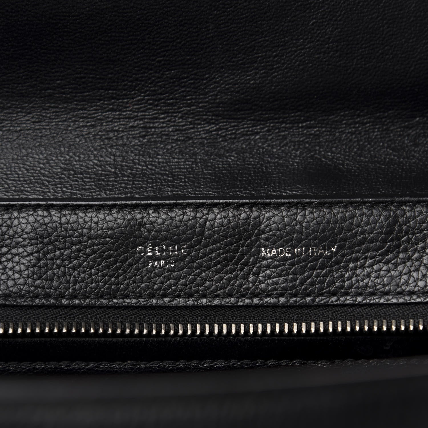 Celine Drummed Calfskin Suede Medium Trapeze Black 9 of 10