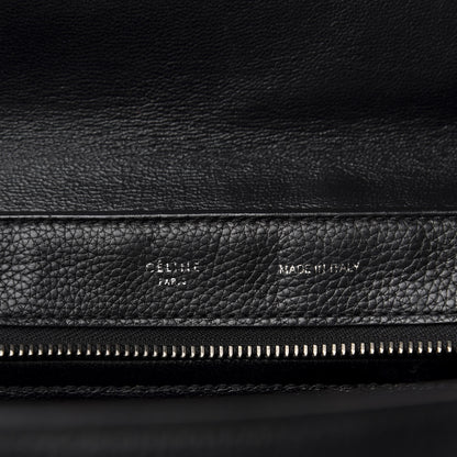 Celine Drummed Calfskin Suede Medium Trapeze Black 9 of 10